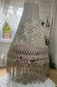 Beige Macrame swing,hängesessel,<b>Hanging</b> <b>Chair</b>, Rocking <b>Chair</b>, Macrame swing <b>chair</b>,<b>hanging</b> <b>chair</b> - Product Image 4