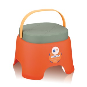 Carry On <b>Stool</b> Blue Plastic With PU Leather Seat <b>Portable</b> Home Furniture for Living Room and Office Use - Product Image 3
