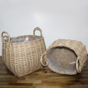 Wholesale Eco-Friendly <b>Plastic</b> Rattan Modern Design Custom Shape <b>Laundry</b> Storage <b>Baskets</b> Set for Clothing - Product Image 2