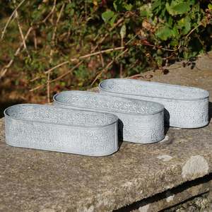 Bacs de jardin ovales en zinc galvanisé, jardinières rustiques d'extérieur autoportantes, jardinières en métal zinc les plus vendues - Product Image 6