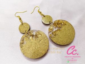ต่างหูเรซิ่นทรงหยดน้ำ H a CRAFT สไตล์คลาสสิก เหมาะสำหรับงานปาร์ตี้ งานแฮนด์เมด เครื่องประดับสำหรับผู้หญิงจากอินเดีย ไอเดียของขวัญ - Product Image 3
