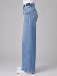Pantalon en jean ample décontracté pour femme, taille haute, délavé vintage, coupe large, style urbain, tendance - Product Image 6