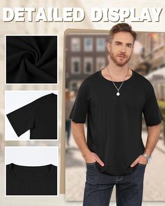 เสื้อยืดโอเวอร์ไซส์ผ้าฝ้ายแท้ 100% น้ำหนัก 220 กรัม พิมพ์ลายตามสั่งที่ไหล่ สไตล์ฮิปฮอป ไซส์ใหญ่พิเศษ ผ้าฝ้ายแท้ 100% ทรงบ็อกซี่ สำหรับผู้ชาย - Product Image 5