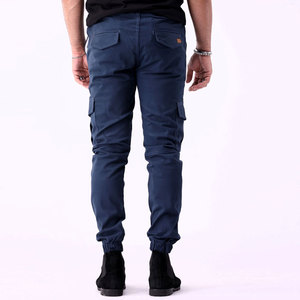 Pantalones Cargo Azul Marino para Hombre, Cintura Elástica, Múltiples Bolsillos, Estilo Jogger Informal, Tela de Lona Transpirable, Ropa de Otoño - Product Image 4