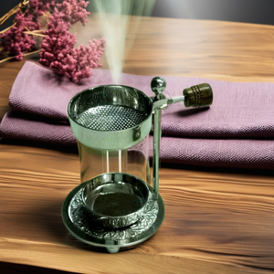 Quemador de Incienso de Latón de Alta Calidad, Fragancia/Resina, Metal Niquelado, Quemador de Aroma de 10 Días con Bandeja Ajustable, Aroma para Habitaciones BTC - Product Image 1