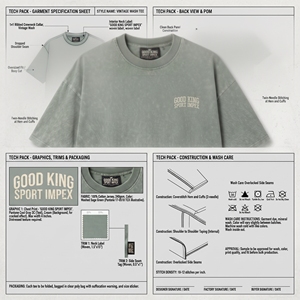 เสื้อยืดสตรีทแวร์ทรงบ็อกซี่ผ้าคอตตอนหนาน้ำหนักมาก พิมพ์ลายพัฟฟ์ สีเขียวเซจแบบวินเทจ ล้างสีแบบแอซิดวอช สำหรับผู้ชาย แบบเปล่า ไม่มีลาย รับผลิตแบบ OEM ดรอปชิปปิ้ง - Product Image 6