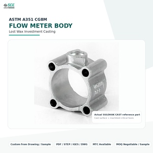 ตัวเรือนเครื่องวัดการไหล ASTM A351 CG8M ผลิตด้วยวิธี Lost Wax Investment Casting ชิ้นส่วน OEM จาก SULOHAK CAST - Product Image 1