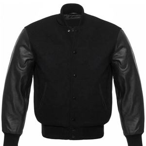 Chaqueta Bomber Varsity Unisex para Hombre, Personalizada con Botones y Letras Bordadas, Transpirable, Diseño Casual de Béisbol, para Invierno, con Cuero y Peluche - Product Image 1