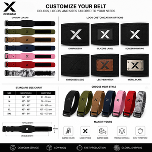 X เข็มขัดยกน้ำหนักไนลอนปรับได้สำหรับออกกำลังกายเข็มขัดพยุงหลังสำหรับยิมปรับได้ - Product Image 6