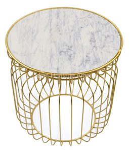 Mesa de Centro Moderna de Alta Calidad con Cubierta de Aluminio y Diseño de Alambre Metálico para Sala de Estar, Oficina o Comedor IHA IHAT111 - Product Image 3