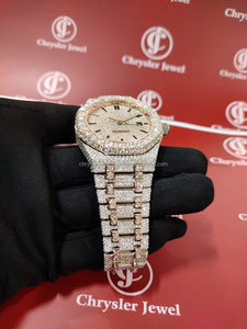 Meilleure vente 41mm Moissanite Diamond Bling Buste Watch Iced Hip Hop Style Acier inoxydable Vente en gros Prix Meilleur exportateur Fournisseur - Product Image 3