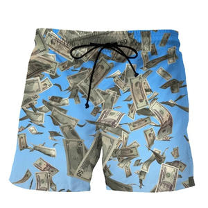 Shorts de plage d'été pour hommes, haut de gamme, personnalisés, à taille élastique, séchage rapide, imperméables, respirants, style urbain, en toile de polyester et coton unie - Product Image 4