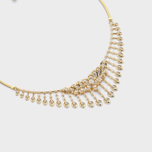 Diamond <b>Necklace</b> in 14K Yellow Gold Round Cut Flower Design <b>Statement</b> Jewelry for Women Luxury Fine <b>Necklaces</b> - Product Image 3