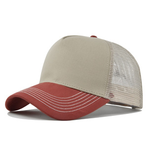 Cotton Trucker <b>Hat</b> for Men Women Mesh Back Adjustable Snapback Baseball Cap Classic Style Cotton Trucker Cap Snapback OEMODM - Product Image 3
