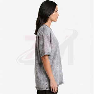 T-shirts pour femmes à manches courtes, coupe oversize, personnalisables, vierges, effet délavé à l'acide, style vintage, en tissu épais - Product Image 5