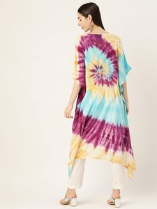 High Quality Designer Rayon <b>Kaftan</b> Tie Dyed Solid <b>Summer</b> Daily Wear Regular Fit O-Neck Best Price by Supplier - Product Image 3