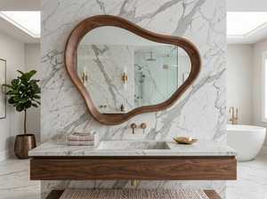 Espejo de Pared con Marco de Madera Rectangular, Diseño Contemporáneo - Product Image 5