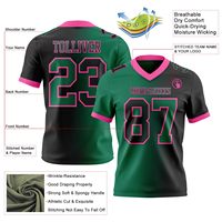 Maillot de football américain personnalisé 100% polyester sublimation, nom et numéro du joueur personnalisés, court, respirant, séchage rapide, qualité supérieure
