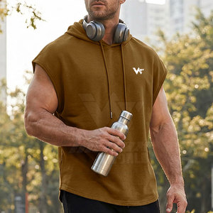 เสื้อกล้ามมีฮู้ดสำหรับออกกำลังกาย เสื้อฮู้ดแขนกุดผู้ชาย สตรีทแวร์ สไตล์หลวมๆ แฟชั่นลำลอง เสื้อฮู้ดทันสมัย - Product Image 3