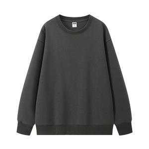 เสื้อสเวตเชิ้ตโอเวอร์ไซส์ คอกลม ทรงหลวม ใส่ได้ทั้งชายและหญิง สีพื้น ผ้าถัก คอตตอน สวมใส่สบายๆ สำหรับฤดูใบไม้ร่วง ทรงปกติ แขนยาว - Product Image 4
