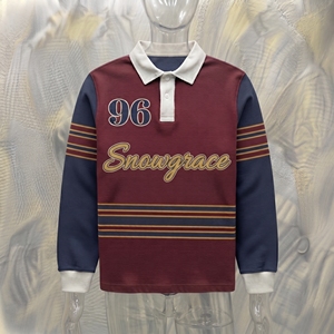 เสื้อฟุตบอลแขนสั้นลายทาง SNOWGRACE คอวี ปักโลโก้ ยูนิเซ็กส์ ผู้ใหญ่ ใส่สบาย ระบายอากาศได้ดี ผ้าโพลีเอสเตอร์ ทรงหลวม - Product Image 3