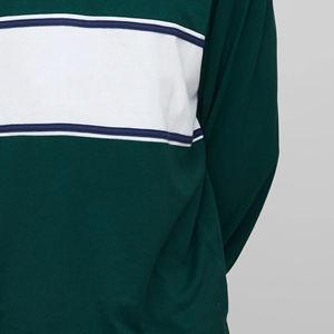 เสื้อรักบี้คุณภาพดีรุ่นใหม่ ระบายอากาศได้ดี กันยับ สีทูโทน กระดุม 3 เม็ด ผ้าฝ้าย 100% แขนยาว ลายทาง - Product Image 5