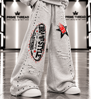 Ensemble de survêtement à capuche délavé et vieilli, pull oversize, pantalon de survêtement ample à jambes larges, avec strass – Nouvelle collection très prisée