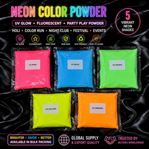 Neon Color Powder UV <b>Black</b> <b>Light</b> Glow Fluorescent Powder for Holi Color Run Night Club Event Red Blue Pink Purple Orange - Product Image 1