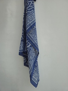 Blue Hand Block Print Lightweight Breathable Cotton Scarves <b>Sarong</b> Pareo Beach Wrap Women Swimsuit Cover Boho Summer Resort Wear - Product Image 5