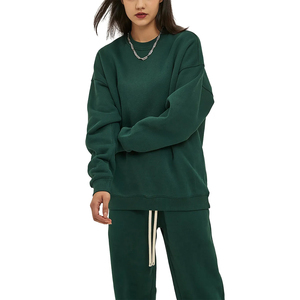 เสื้อสเวตเตอร์คุณภาพสูงแบบยูนิเซ็กซ์ หนัก 400GSM ผ้าฟลีซ สกรีนโลโก้ได้ตามสั่ง เสื้อคอกลมแบบเรียบ - Product Image 2