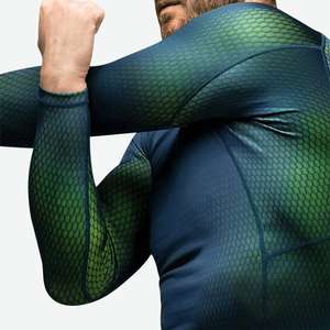 T-shirt de compression personnalisé à manches courtes avec logo de surf MMA_BJJ, Rashguard de Jiu Jitsu sublimé, Créez votre propre Rash Guard personnalisé - Product Image 1