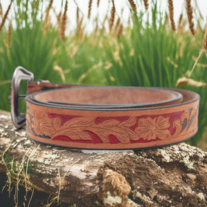 Ceinture personnalisée en cuir de vachette véritable de style occidental faite à la main avec une longueur personnalisée de 38 à 48 pouces avec logo personnalisé - Product Image 2