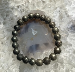 Chakralume Natural Golden Pyrite <b>Beaded</b> <b>Bracelet</b> for Healing Reiki Energy Jewelry Gift 8mm - Product Image 4