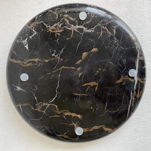 Plateau de service en forme de donut en marbre noir et or, pierre naturelle, décoration de luxe pour la maison, résistant au feu, revêtement mural de cuisine - Product Image 4