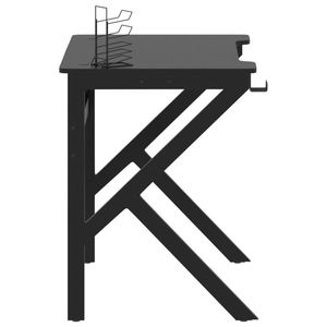 Scrivania da gaming in legno ingegnerizzato nero 35,4 pollici x 23,6 pollici x 29,5 pollici per tavoli da gioco - Product Image 4
