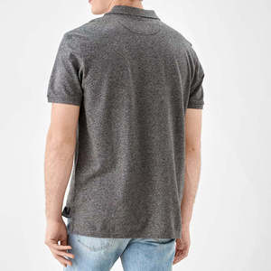 Camiseta de Manga Corta con Cierre para Hombre, Tejido Sólido, Algodón, Formal, Transpirable, Secado Rápido, Corte Regular, Gris, Mejor Calidad Premium - Product Image 2
