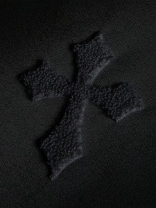 Sweat à capuche noir surdimensionné pour homme avec motif croix brodé en coton French Terry, vêtement décontracté pour l'automne - Product Image 5