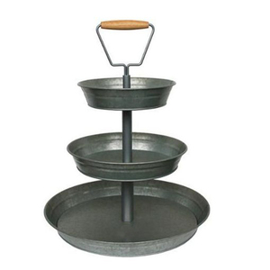 Decorative Galvanized 3 <b>Tier</b> Tabletop Serving Tray Decorative Galvanized <b>Cake</b> <b>Stand</b> Kitchen Used Cupcake Display <b>Stand</b> - Product Image 2