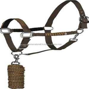 Fancy Design extra comfort Nylon <b>Horse</b> Halter in 3 Vibrant Colors with Braided <b>Lead</b> <b>Rope</b> Set Adjustable Crown Piece & Nose Band - Product Image 3