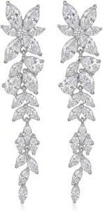 Delicate Pearl Swing Earrings with Radiant <b>Crystal</b> <b>Cluster</b> Designs Premium Fashion Accessories for Women - Product Image 3
