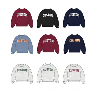 Sweat-shirt surdimensionné en coton côtelé avec logo personnalisé imprimé à l'écran, haut décontracté à col montant pour femme - Product Image 2