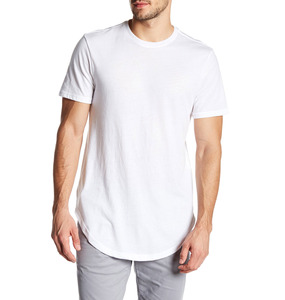 T-shirt unisexe à bas rond, T-shirt homme à manches courtes avec ourlet incurvé, T-shirts à manches longues ajustés, T-shirts oversize unis - Product Image 1