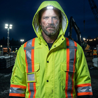 Dernière veste ou gilet chauffant intelligent à LED 2026 avec éclairage de poche sur le capuchon ou le dos pour le camping, l'escalade, la randonnée, le ski