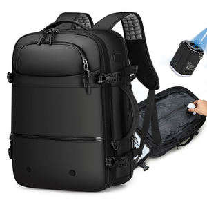 Sleek Black Expandable Travel Laptop <b>Backpack</b> <b>Water</b> <b>Resistant</b> Business Duffel Rucksack - Product Image 1