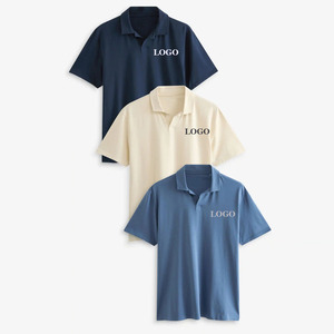 Men's <b>Navy</b> Blue Short Sleeve Pique <b>Polo</b> <b>Shirt</b> Embroidered Logo Front Casual Wear Regular Fit Cotton Knitted - Product Image 1