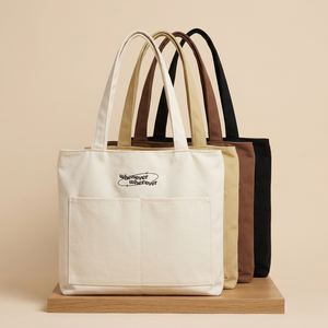 Sac à bandoulière promotionnel personnalisé, grande capacité, décontracté, réutilisable, sac fourre-tout en toile avec logo brodé ou imprimé - Product Image 1