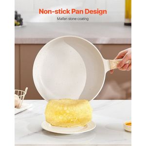 Set pentole e padelle da cucina a induzione antiaderente in granito bianco da 19 pezzi - Product Image 5
