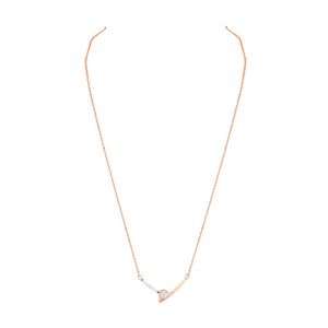 Collar con Colgante de Luna con Triple Halo de Diamantes en Oro Rosa de 14K, Joyería Fina y Delicada para Mujer, Regalo de Aniversario o Boda - Product Image 1