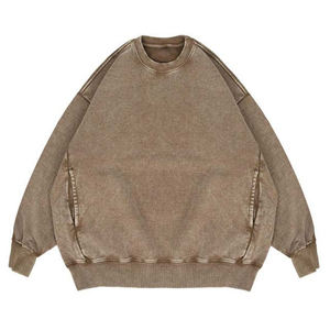 Sudaderas Básicas de Cuello Redondo para Hombre, 100% Algodón, 380 GSM, Lavado Ácido, Estilo Vintage, Personalizadas y Económicas, de Pakistán, 2026 - Product Image 1