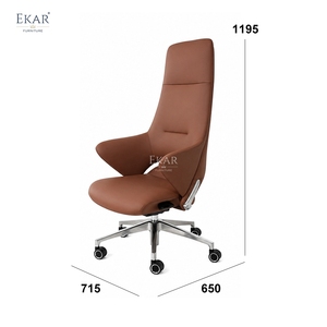 Chaise de bureau de direction moderne en cuir à dossier haut, chaise de bureau pivotante de luxe, chaise de bureau ergonomique pour ordinateur - Product Image 5